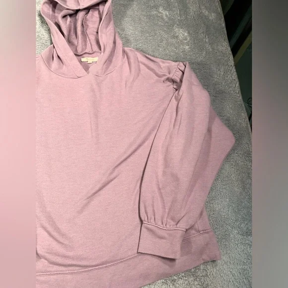 Madewell purple puff sleeve Hoodie medium - Picture 3 of 10
